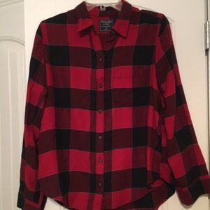 Flannel plaid button down shirt